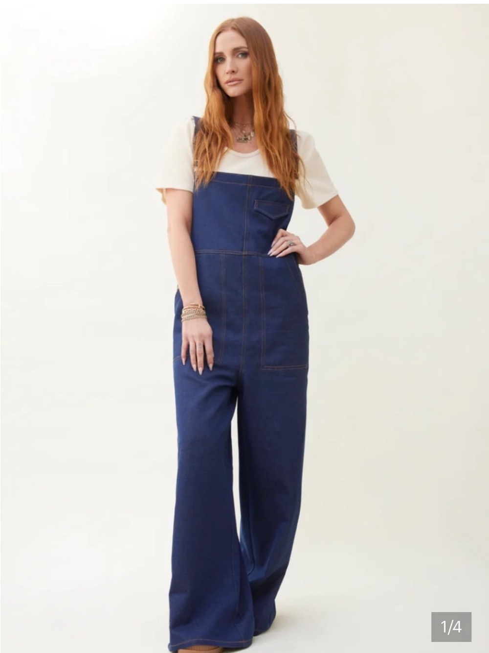 Smash & Tess x Ashlee Simpson Ross Down With Denim Wide Leg Indigo Overalls